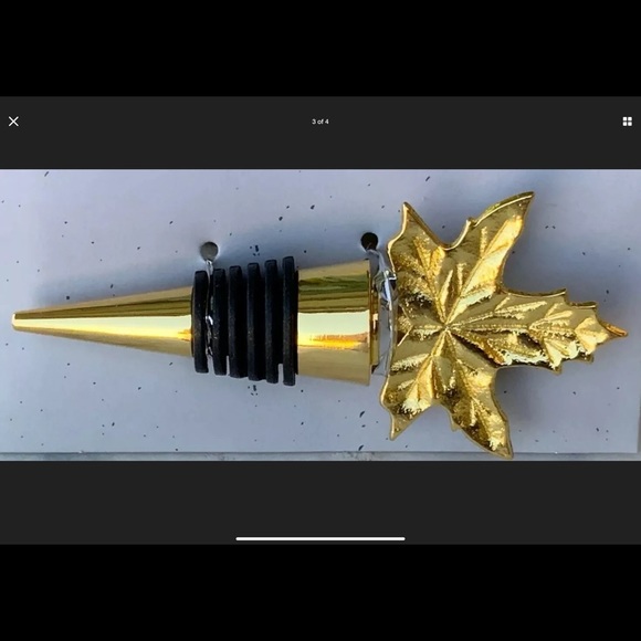 CIROA LETS GIVE THANKS BOTTLE STOPPER GOLD LEAF NEW IN BOX - Picture 3 of 4
